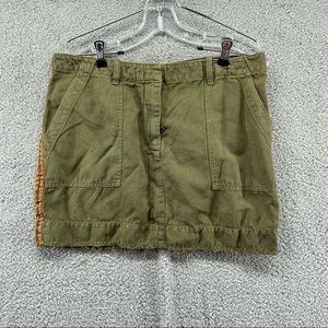 NILI LOTAN Ilona Skirt with Tape in Green/Orange/Navy Tape 10.